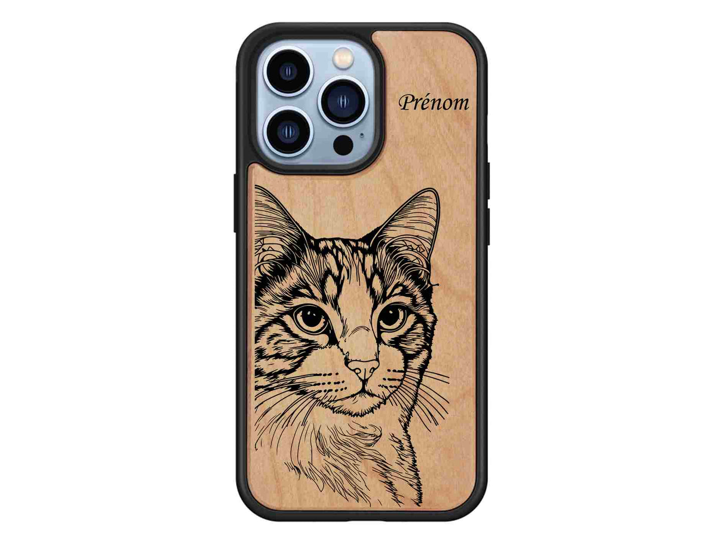 Coques en bois chat Iphone